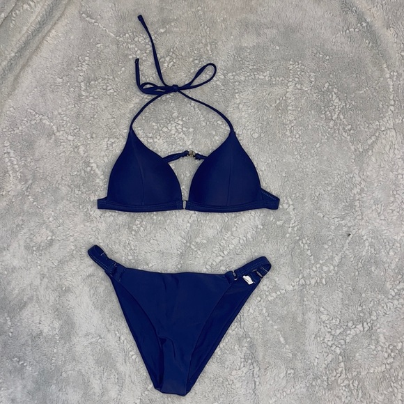 SHEIN Other - SHEIN Navy Blue Ring Link Triangle Bikini SZ S